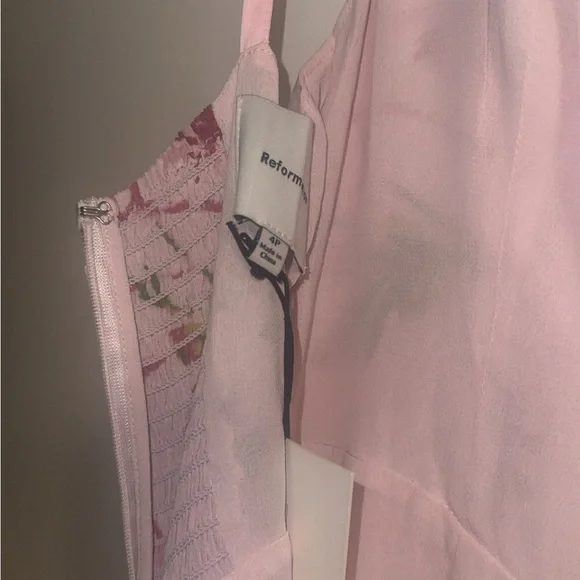 Reformation Petites Irisa Dress Pink Floral Midi Dress - Picture 9 of 9